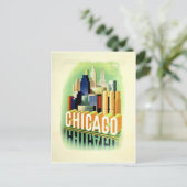 Chicago vintage poster briefkaart (Staand voorkant)