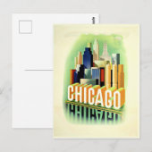 Chicago vintage poster briefkaart (Voorkant / Achterkant)