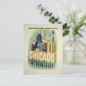 Chicago Vintage Reiseplakat Briefkaart (Staand voorkant)