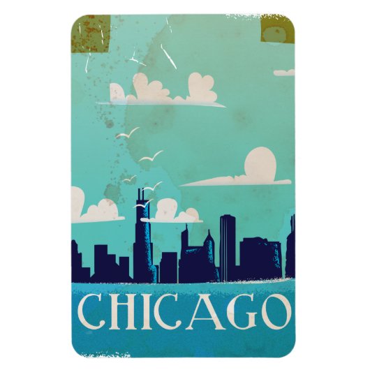 Chicago vintage reisposter magneet (Verticaal)