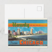 Chicago Vintage Travel Briefkaart (Voorkant / Achterkant)