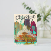 Chicago Vintage Travel Briefkaart (Staand voorkant)
