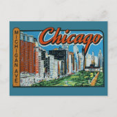 Chicago Vintage Travel Briefkaart (Voorkant)