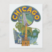 Chicago Vintage Travel Briefkaart (Voorkant)