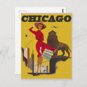 Chicago Vintage Travel Briefkaart (Voorkant / Achterkant)