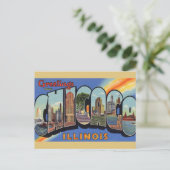 Chicago Vintage Travel Briefkaart Big City (Staand voorkant)