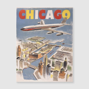 Chicago Vintage Travel Magnetische Kaart
