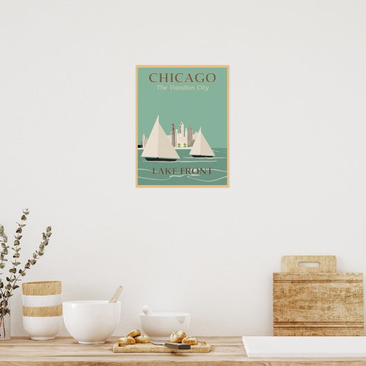 Chicago Vintage Travel Poster (Keuken)