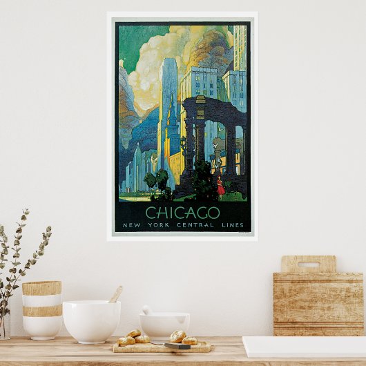 "Chicago" Vintage Travel Poster (Keuken)