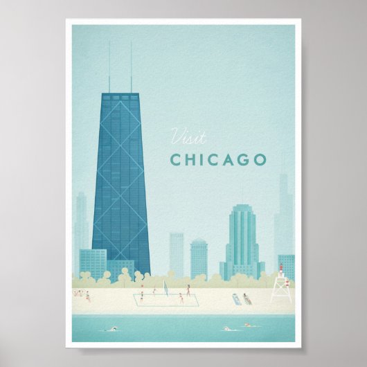 Chicago Vintage Travel Poster (Voorkant)