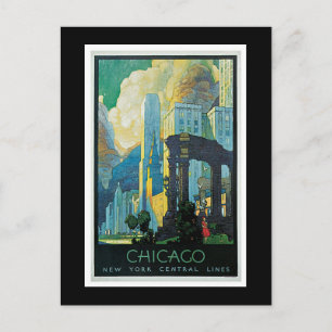 "Chicago" Vintage Travel Poster Briefkaart