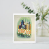 Chicago Vintage Travel Poster Briefkaart (Staand voorkant)