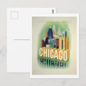 Chicago Vintage Travel Poster Briefkaart (Voorkant / Achterkant)