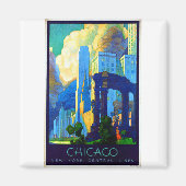 Chicago Vintage Travel Poster Magneet (Voorkant)