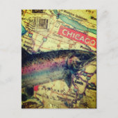 Chicago Vis Kaart Mixed Media Collage (Voorkant)