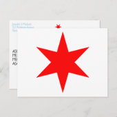 Chicago vlag 6-punts Star-Sjabloon Briefkaart (Voorkant / Achterkant)