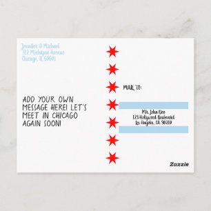 Chicago vlag 6-punts Star-Sjabloon Briefkaart