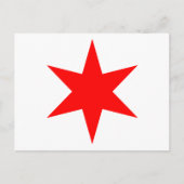 Chicago vlag 6-punts Star-Sjabloon Briefkaart (Voorkant)