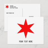 Chicago vlag 6-punts ster briefkaart (Voorkant / Achterkant)
