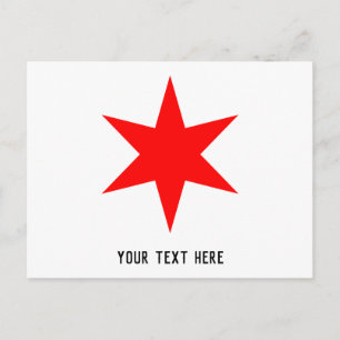 Chicago vlag 6-punts ster briefkaart