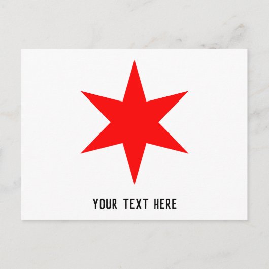 Chicago vlag 6-punts ster briefkaart (Voorkant)