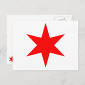 Chicago vlag 6-punts ster briefkaart (Voorkant / Achterkant)