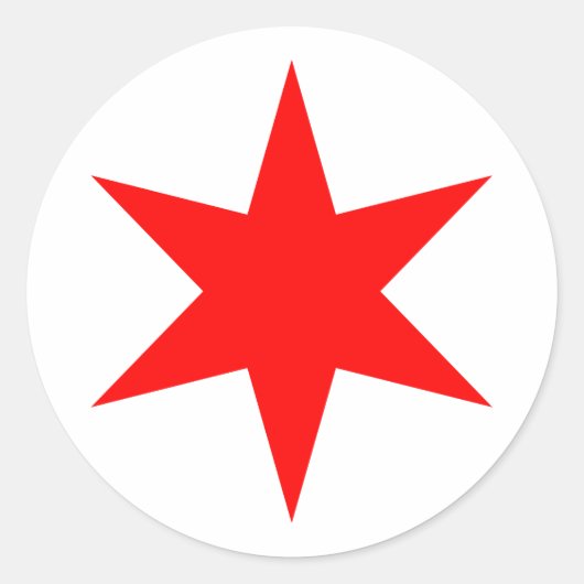 Chicago vlag 6-punts ster ronde sticker (Voorkant)