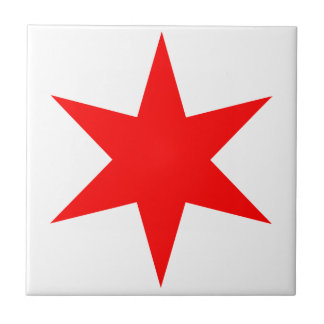 Chicago vlag 6-punts ster tegeltje