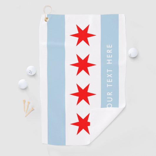 Chicago vlag aangepast golfcadeau golfhanddoek (Insitu)