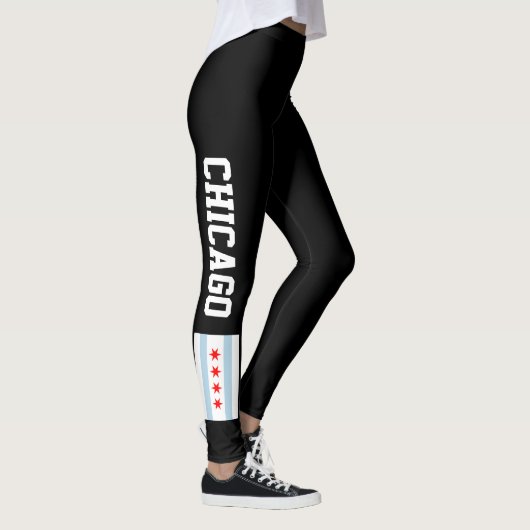 Chicago vlag aangepaste donkere sport leggings (Rechts)