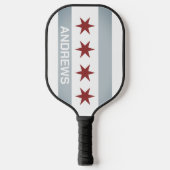 Chicago vlag aangepaste pickleball paddle racket c (Voorkant)
