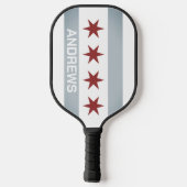 Chicago vlag aangepaste pickleball paddle racket c (Achterkant)