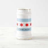 Chicago vlag bierpul met aangepaste tekst (Center)
