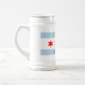 Chicago vlag bierpul met aangepaste tekst (Links)
