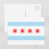 Chicago vlag briefkaart (Voorkant / Achterkant)