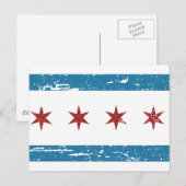  CHICAGO-vlag Briefkaart (Voorkant / Achterkant)