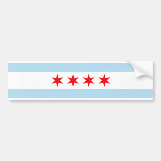 Chicago Vlag Bumpersticker (Voorkant)