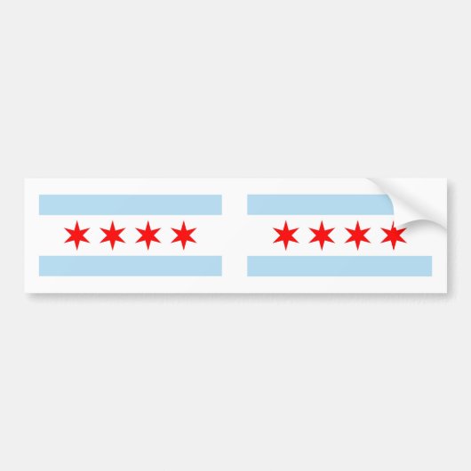 Chicago vlag bumpersticker (Voorkant)