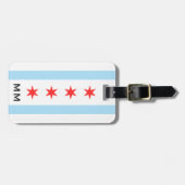Chicago vlag en monogram bagagelabel (Voorkant horizontaal)