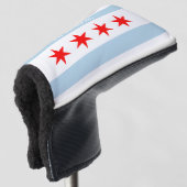 Chicago vlag golfafdekking met aangepaste naam golfheadcover (3/4 voorkant)
