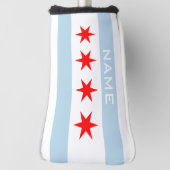 Chicago vlag golfafdekking met aangepaste naam golfheadcover (Draai 90)