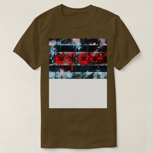 Chicago Vlag Graffiti Spuitverf T-shirt (Design voorkant)