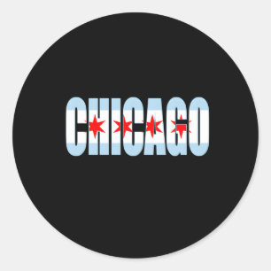 Chicago Vlag Huis Liefde Stad Ronde Sticker