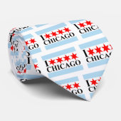 Chicago Vlag - Ik hou van Chicago Stropdas (Opgerold)