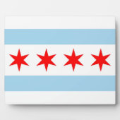 Chicago Vlag, Illinois Staat Plaquette Fotoplaat (Voorkant)