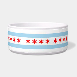 Chicago Vlag, Illinois Vlag Pet Bowl Voerbakje