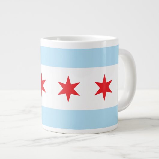 Chicago Vlag Jumbo Mok (Voorkant rechts)