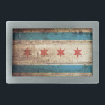 Chicago vlag op oude houten korrel gesp<br><div class="desc">De vlag van Chicago op de Oude Korrel van het Hout Voelt zich vrij om het ontwerp volgens uw eigen voorkeur te wijzigen. U kunt de ontwerplocatie, -oriëntatie, achtergrondkleuren en -grootte wijzigen. Ook, kunt u uw eigen tekst toevoegen, of slogan plaatste zijn doopvont, plaats en grootte, allen om het ultieme...</div>