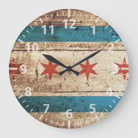 Chicago vlag op oude houten korrel