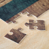 Chicago vlag op oude houten korrel legpuzzel (Zijkant)